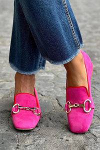 FLUORESCENT LOAFER WITH METAL DETAIL