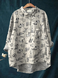 Faith | Women's Cute Dog Print Casual  Shirt