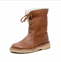 Women's Casual Leather Mid-Calf Boots