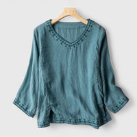 Taysia | Elegant V-Neck Blouse