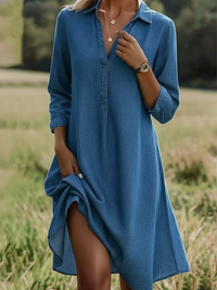 Syra | Classic Collared V-Neck Dress