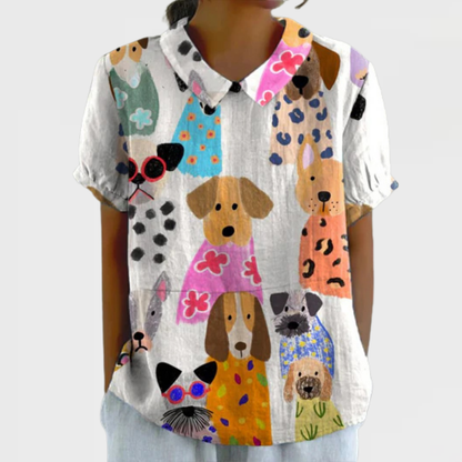 Tilly | Dog Print Shirt