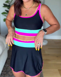Myra | Elegant Three-Piece Color Block Swimsuit