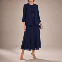 Elowen – Sleeveless Beaded-Waist Chiffon Dress With Jacket