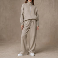 Ease & Elsewhere – Ribbed Oversized Top And Wide-Leg Pants Set