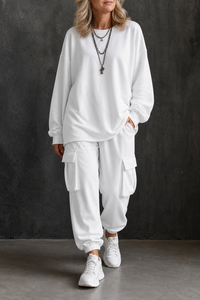 Dayworn – Round Neck Top And Cargo Pants Set