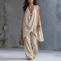 Marenza – Women's Draped Linen Two-Piece Set